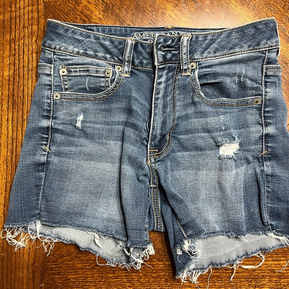 Hi-Rise Shortie Denim Shorts - Picture 1 of 4